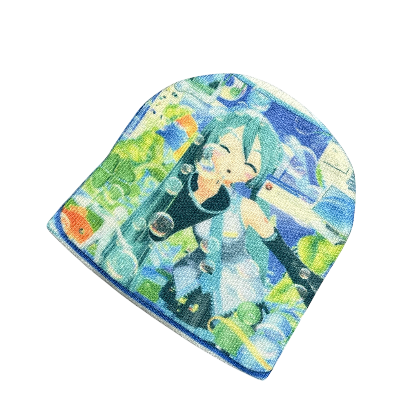 BLUE HAIR SHORTY BEANIE