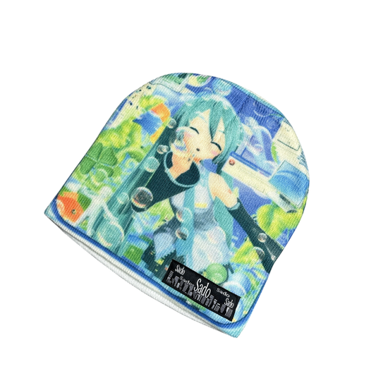 BLUE HAIR SHORTY BEANIE